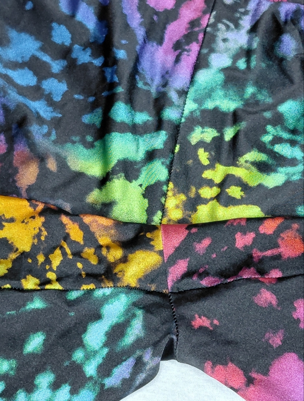 torrid Crop Black Multicolor Rainbow Tie-Dye Stretch Spandex Nylon Leggings - Picture 10 of 14